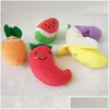 Dog Toys Chews Pet Chew Squeaker Teething Squeaky Plush Sound Fruits Vegetables Shape Dog Teethers Toy For Pets Teeth Care 2 8Em Z Dhhxu