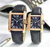 شاهد Mans Designer Watches Square Watchs Movement Fashion Watch Size 35 30mm جلدي سوار من الفولاذ المقاوم للصدأ من الفولاذ المقاوم للصدأ للنساء.