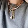 Halsketten mit Anhänger, stilvoll, einzigartig, runde Kette, barocke Perlenkette, Punk-Hip-Hop-Trend, Hals-Accessoires, Party, Bankett, zeigen femininen Charme