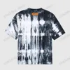 xinxinbuy Hommes designer Tee t-shirt tie dye lettre imprimer manches courtes coton femmes vert noir blanc gris S-2XL