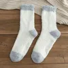 Men's Socks 1 Pair Trendy Unisex Stretchy Floor Non-slip Autumn Winter Striped Print Coldproof