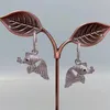 Boucles d'oreilles créoles KKGEM 17x29mm plaqué or blanc Micro Cz pavé forme de poisson pour femmes bijoux Vintage