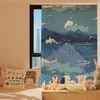 Tenda Anime Free Tende perforate Panno Famiglia autoadesiva Semplice breve Camera da letto Soggiorno Decorazione