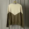 Dames hoodies sweatshirts herfst winter ronde nek 100% katoenen kleurblokbrief afdrukken lange mouwen vrouwen casual hoodie truishirts 221121
