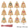 Noel dekorasyonları 48 50pcs Merry Kraft Paper Etiketler DIY El Yapımı Hediye Sarma Etiketleri Noel Baba Hang Tag Süsler Yıl Dekor 221121