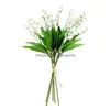 Ghirlande di fiori decorativi Fiore artificiale Carillon di vento Plastica dura Bianco puro Valle di montagna Piccolo giglio Fiori finti Matrimonio De Dh9Tl