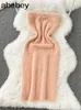 Abito da due pezzi Donne a maglia rosa set sciolte a maniche lunghe cardigan maglione solido elastico francese in stile francese set abiti 221122