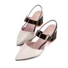 Dress Shoes Thick Pointy Sandals For Women Big Size Fashion Rough With A Character High Heel Summer