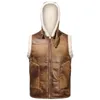 Hommes Gilets Haute Qualité Automne Hiver Hommes En Cuir Veste Veste Polaire Épaissir Rétro Daim Fourrure Chaud Velours Coton Zip Hoodies Moto Manteau 221122