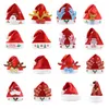 2022 Julhatt mjuk plysch Santa Red Accessories Decorations Holiday Party Gift Nyårskartonger Icke-vävt tyg Vuxen barnbarn Led C1122