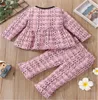 Pink Kids Baby Girls Clothing Sets Designer Girl Bowknot Tops calças de 2 peças roupas infantis roupas infantis