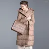Trenchs de femmes manteaux pour femmes parcs dame grande taille pardessus 2022 hiver femme longue doudoune chaude épaisse manteau à capuche femme décontracté