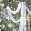 Tenda 52x216 pollici Chiffon Arco di Nozze Drappo Solido Festa di Compleanno Sfondo Decorativo Mantovana Letto Sheer Voile Drapery