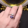 Cluster Rings Anniversary Gift Tanzanite Ring Wedding Engagement For Women 925 Sterling Silver