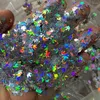 Nail Glitter Beard Gesture Crown Shaped Silver Holographic Chunky For Art Festival Cosmetic Face Body Resin Craft