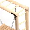 Outros suprimentos para animais de estimação escada de madeira Hammock Swing com corrente suspensa para hamster mouse Parrot Bird Chew Toy Toy Cama de madeira fácil de instalar 221122