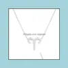 Pendant Necklaces 12 Horscope Signs Necklace Sier Gold Chains Constell Necklaces Pendant Women Fashion Jewlery Drop Delivery Jewelry Dhvik