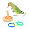 Andra f￥gelf￶rs￶rjningar 4 Styles Bird Toy Set med tr￤blockpussel papegoja tr￤ning basket f￤rgglada staplingsringar sv￤ngande abborre 221122