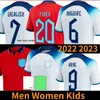 Maglia da calcio Angleterre KANE INGHILTERRA 2022 GREALISH MEAD SANCHO Maglia da calcio nazionale kit coppa del mondo 2023 STERLING MOUNT RASHFORD FODEN SAKA Maglia da donna per bambini