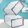 Caja de zapatos de plástico transparente para almacenamiento de ropa, armario plegable desmontable, estante para decoración del hogar, colgador de zapatos para ahorrar espacio para el hogar/jardín