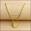 Pendant Necklaces Gold English Initial Necklace Letter Heart Pendant Necklaces Chains For Women Fashion Jewlry Gift Drop Delivery Je Dh98Y