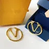 Luxe grote gouden hoepel oorbellen voor dame dames 4 cm orrous girls oor noppen set designer sieraden oording Valentijnsdag cadeau -betrokkenheid voor bruid