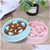 Dog Bowls Feeders Dogs Slow Feeding Food Bowl Dog Bowls Dish Round Eating Basin Pet Supplies Animal Puppy Feeders Choking Preventi Dhxdp