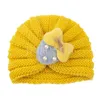 Bébé enfants chapeau de couverture hiver Crochet bonnets enfants fil chaud tricot casquette pour filles garçons décontracté couleur unie fraise chapeau DE950