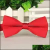 Bow Ties Solid Color Bow Ties Business Suits Tie Bowtie For Wedding Groom Groomsmen Gift Red Black White Blue Drop Delivery Fashion Dhuxr