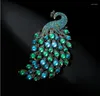 Broches élégante couleur Zircon paon broche broche pour femmes luxe fête bijoux cadeau