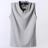 Herentanktops Pure katoen klassiek mouwloos shirt vaste kleur vneck tees allmatch knop sweatshirts 5xl 221122