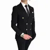 Mens Suits Blazers Fashion Lapel Black Wedding Prom Dress Double Breasted Groom Party Tuxedo 2 Pieces Set 221121