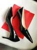 Lüks marka yüksek topuklu ayakkabılar kadınlar için elbise ayakkabıları klasik gerçek patent deri pompalar seksi ince topuk 6 8 10 12cm sivri ayak parmakları bayan ofis ayakkabı artı 35-44