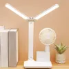 Lámparas de mesa, 3 modos, luces de lectura, protección, brillante, ajustable, Control táctil, tipo de lámpara doble blanca, escritorio LED para estudiar en casa