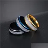 Band Ringe Eis Seide Folie Gold Silber Blau Schwarz Farbe Edelstahl Ring Band Finger Für Männer Frauen Hip Hop Schmuck Mode Drop Deliv Dhalg