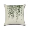 Pillow Case Indie Aloe Vera Cactus Green Leaves Simple Style Decorative Pillowcases Linen Pillowcase Tropical Plant