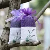 Violet Coton Organza Lavande Sachet Sac DIY Fleur Séchée Douce Bursa Armoire Mouldproof Cadeau Sac Parfum Sacs En Gros DBC