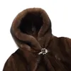 نساء الفراء الزائفة الفراء الشتاء معطف المنك للسيدات الطويل مقنعين سترة دافئة غير رسمية 221122