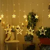 Juldekorationer xflamper 2,5 m stjärngardinsträngsljus 138 LED Fairy Lights 8 Belysningslägen för Ramadan Party Bedroom Wedding Decor 221122