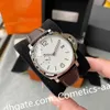 Orologio da uomo con foto reale Base carica manuale 42 mm Cinturino in pelle Automatico quadrante bianco Orologi meccanici Zaffiro luminescente Orologi da polso da uomo impermeabili