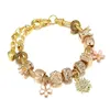 Braccialetti con ciondoli Yexcodes Bracciale con fiore margherita dorata Fai da te con grande foro in lega di girasole con perline Braccialetti da donna fini Regali