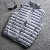 Gilet da uomo Winter White Duck Down Ultralight Giacca senza maniche Fashion Stand Collar Large Size Loose Male 221122