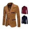 Herrdräkter Zogaa 2022 Fall Winter Men's Suit Jackor Solid Slim Fit Single Button Dress Men Fashion Corduroy Blazer