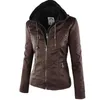 Jackets femininas Moda de inverno Couro FAUX BASIC BLACK MOTORCYCHE SLIM MULHERES COATS feminino Jaqueta 221122