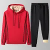 Männer Hoodies Sweatshirts Winter einfarbig Warme Männer Trainingsanzug männlichen Sets Samt Dicke Männliche Mit Kapuze Jacke Hosen 2 stück Fleece beiläufige männer Kleidung 4XL 221122