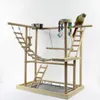 Autres fournitures d'oiseaux 48 x 33 x 53 cm Perche de terrain de jeu pour perroquet en bois avec échelles Feeder Bite Toys Cadre Stand Cage Suspension Bridge 221122