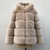 Women's Fur Faux HJQJLJLS Winter Thick Warm Coat Hooded Women Long Sleeve Fake Jacket Luxury Artificial Fuzzy 221122