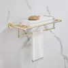 Set di accessori per il bagno Cooper Brass Gold Brush Gancio per bagno Portasciugamani Rack Bar Mensola Porta carta Spazzolino da denti