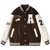 Mensjackor Spring Retro Letter Brodered Coat Y2k Street Hip Hop Trend Baseball Uniform Par Casual Loose Jacket 221122