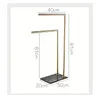 Bath Accessory Set Luxury Bathroom Bathtub Towel Rack Floor Standing Bar Golden Double Holder Made Of Marble Stainless Steel